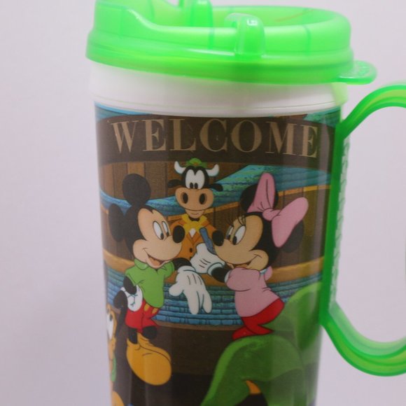 Walt Disney Parks Rapid Fill Travel Mug gREEN Top 7Inch Disney Whirley Rapid Cup - Picture 3 of 10